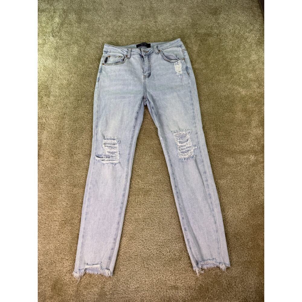 Monkey Ride Jeans Juniors 9 29 Blue Original Vintage Light Wash Distressed C388